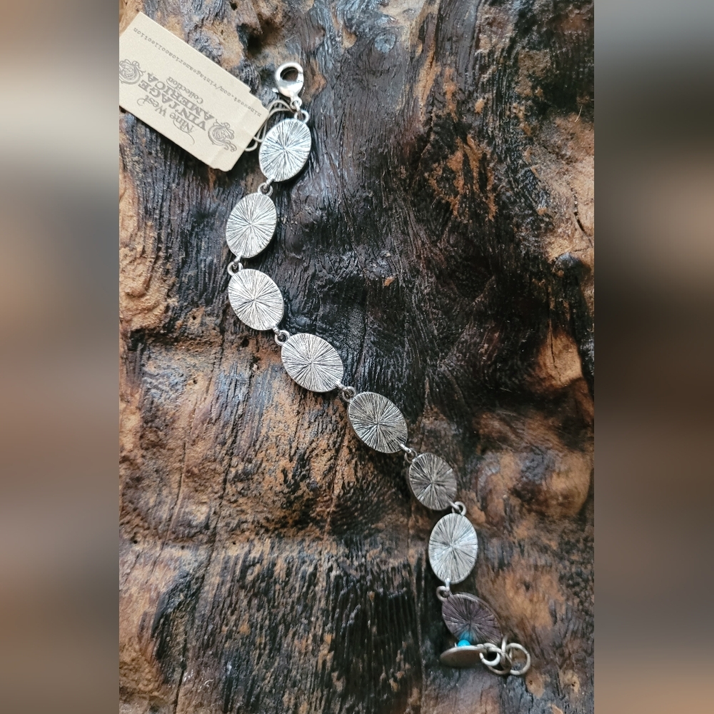 Nine West Turquoise Stone and Silver Toned Bracelet - Picture 2 of 4